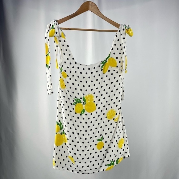 Lovers + Friends Jen Mini Dress‎ in Polka Dot Lemon Size Extra Small - Picture 2 of 8